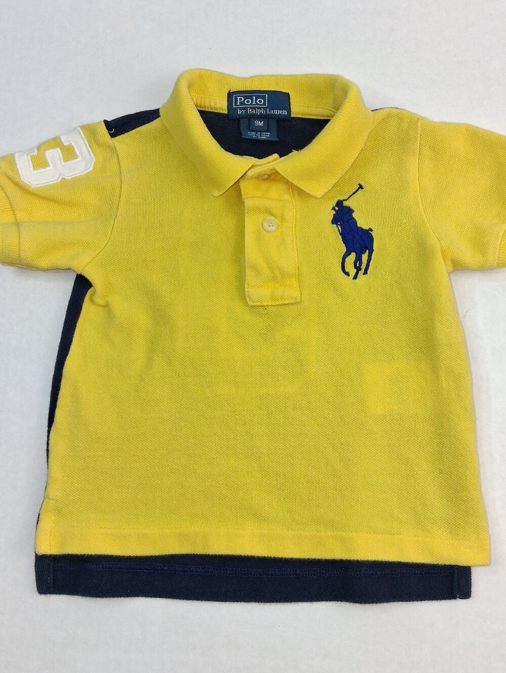 Polo Ralph Lauren Yellow Navy Blue Big Pony Polo Shirt